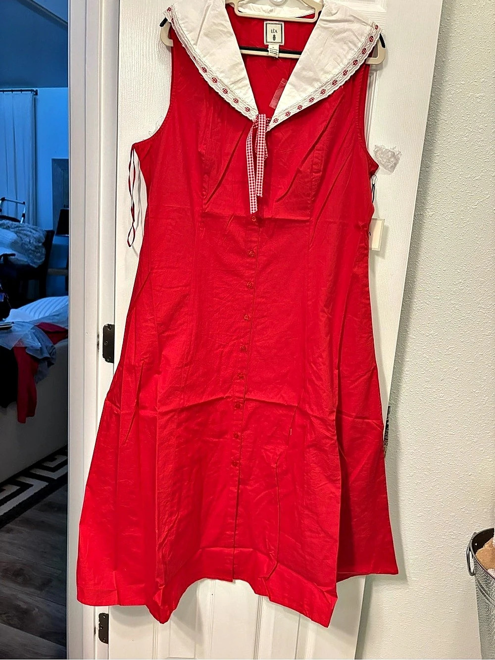 LÉA Red & White Mini Dress NWT